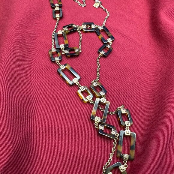 Ralph Lauren Tortoise and Silver Chain Necklace - Picture 4 of 14